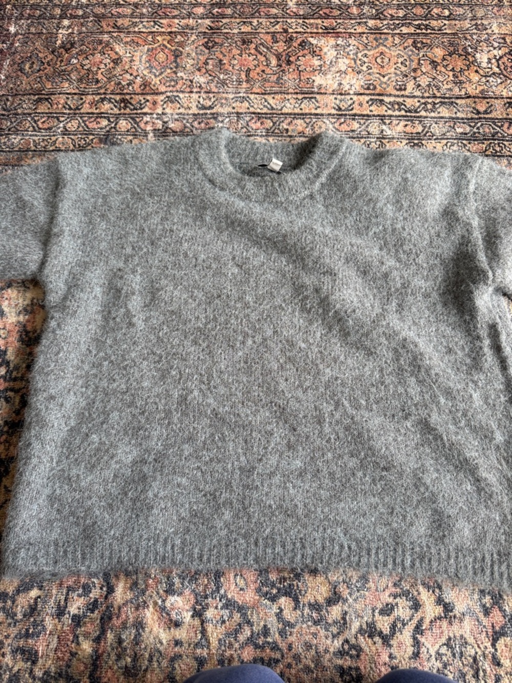 Topshop Crewneck Fuzzy Blue Sweater